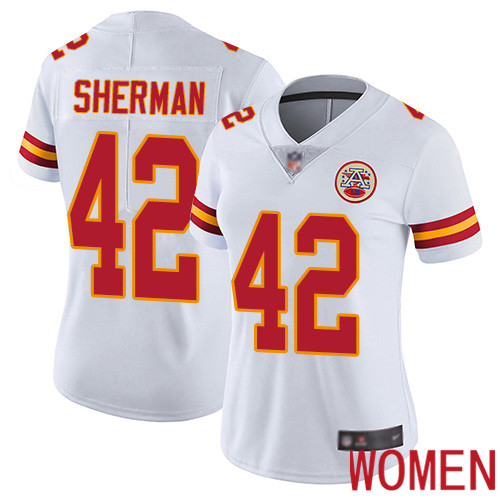 Women Kansas City Chiefs #42 Sherman Anthony White Vapor Untouchable Limited Player Nike NFL Jersey